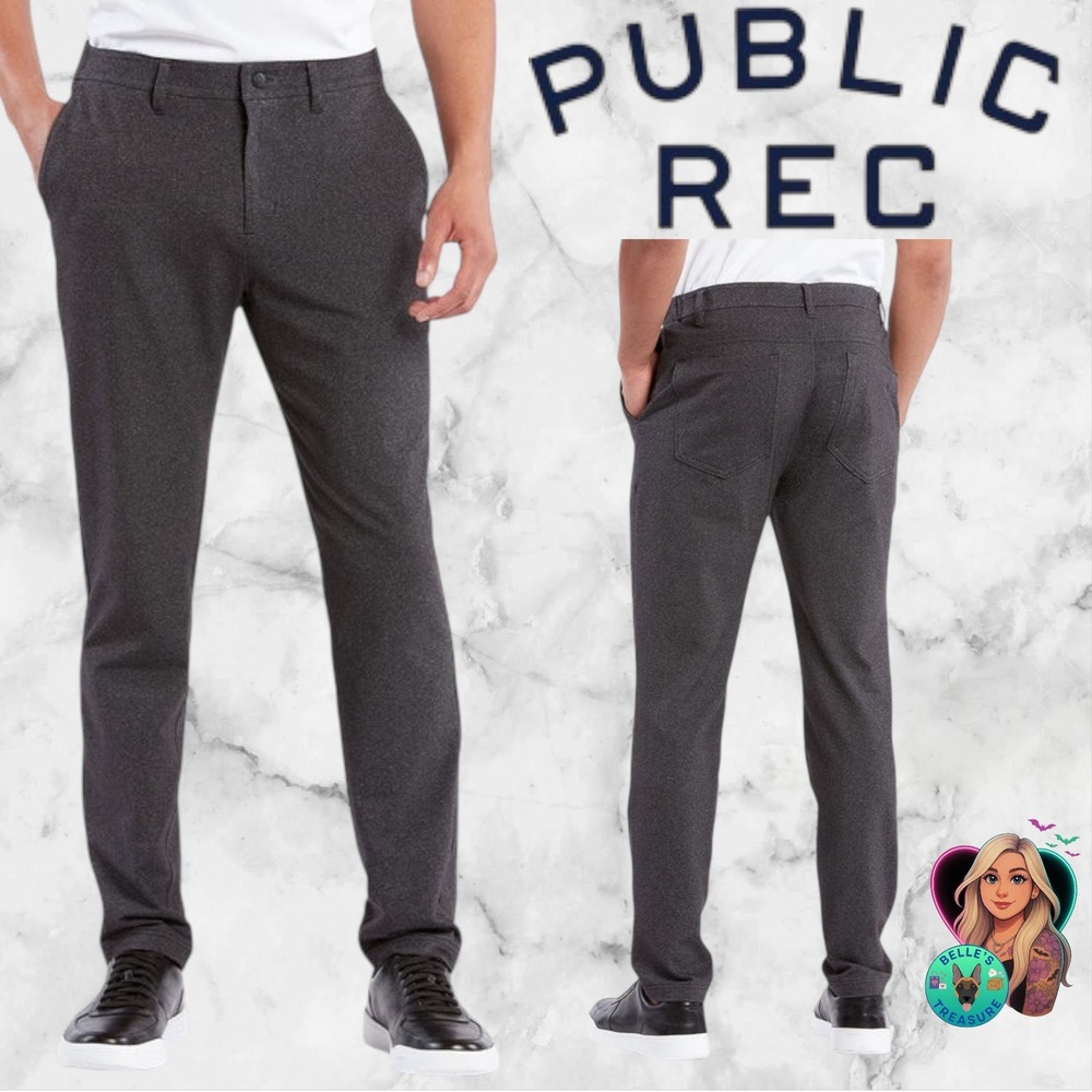 Public Rec GAMECHANGER 5-POCKET Pants Mens 40/30 Charcoal Heather Stretch Chino